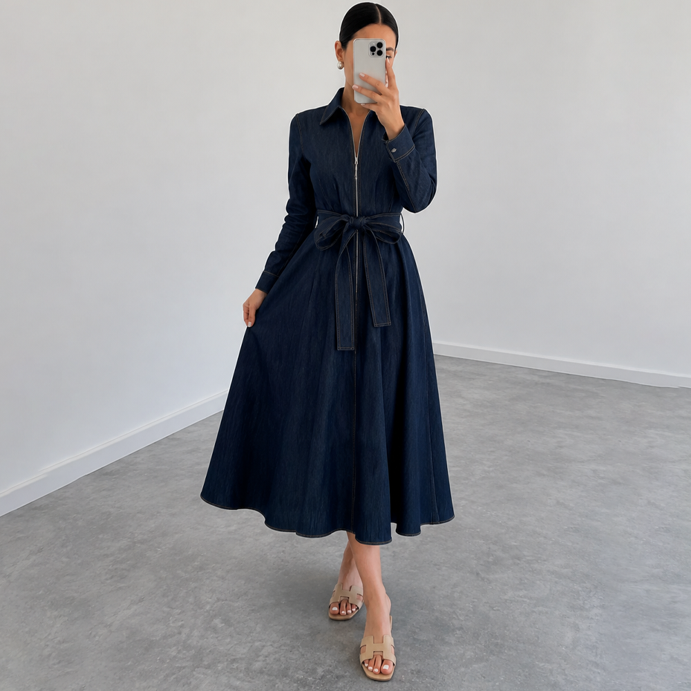 پیراهن لینا Denim - Image 3